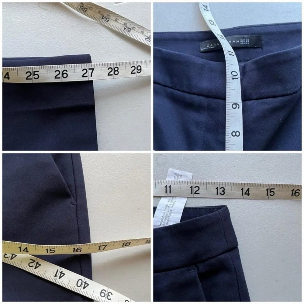 Zara Women’s Navy Mid-Rise Skinny Dress Pants Size 4 – Casual Workwear Trousers
